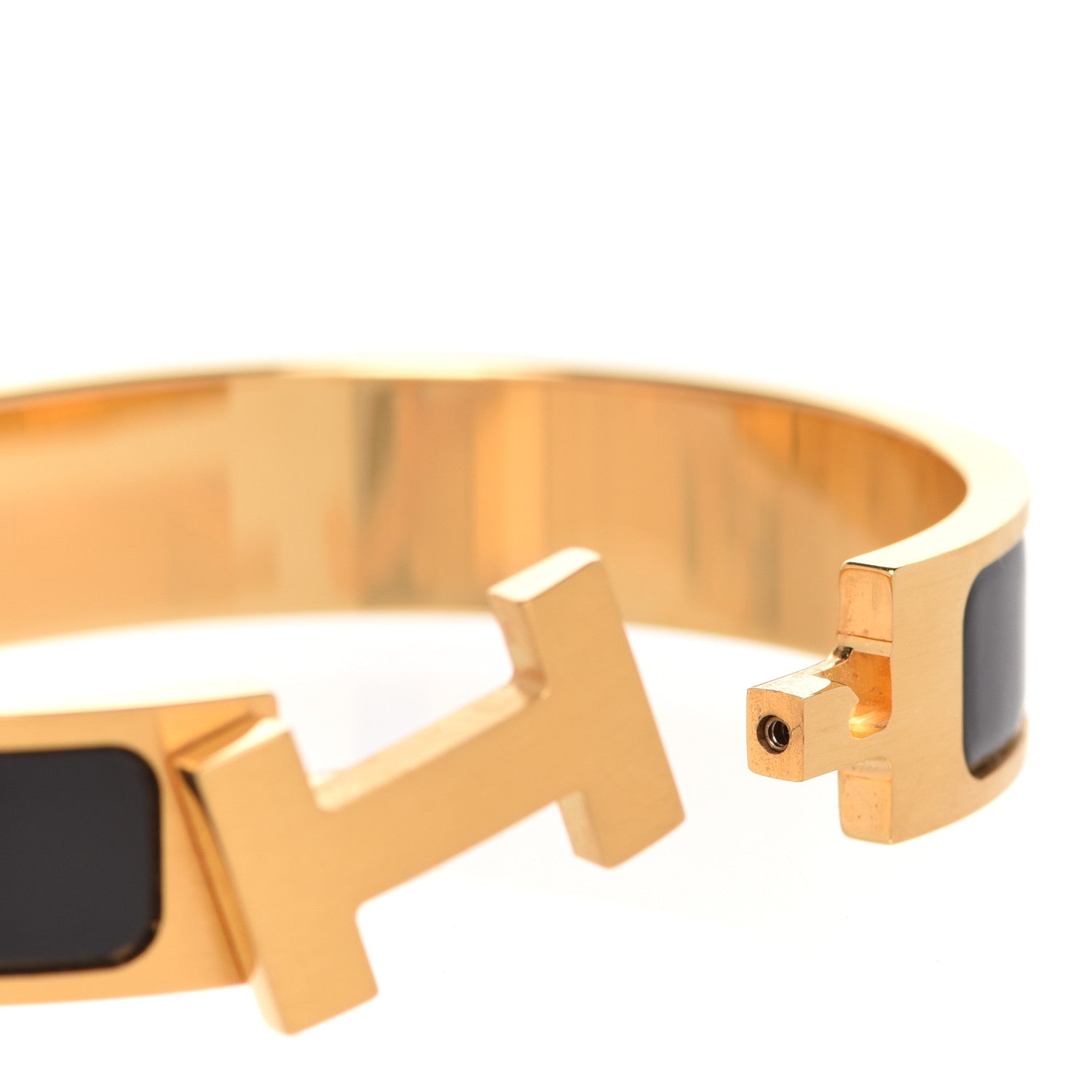 Hermes Matte Enamel Narrow Clic Clac HH Bracelet T5 Black 4 of 6