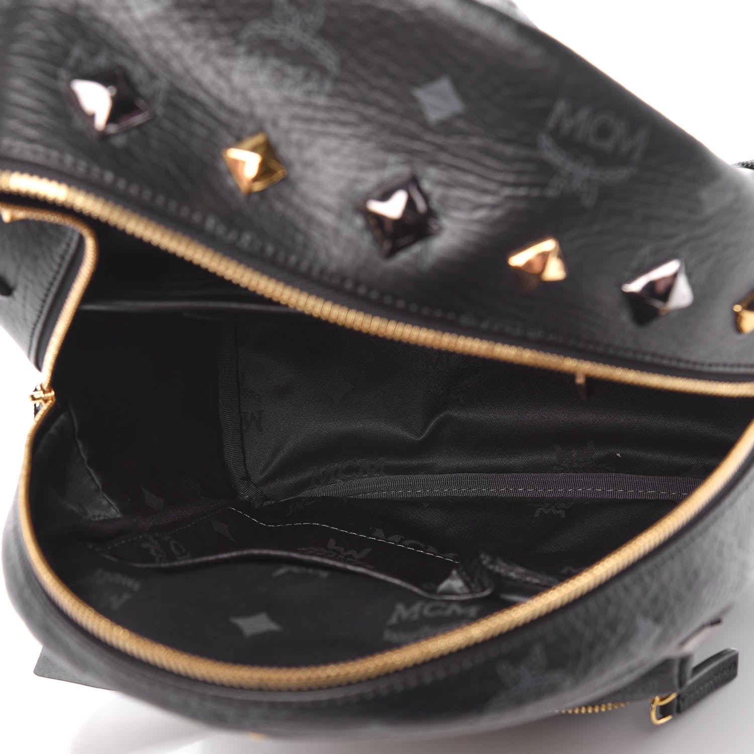 MCM Visetos Studded Small Stark M Backpack Black 5 of 8