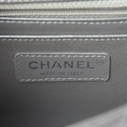 Chanel Iridescent Calfskin Chevron Quilted Mini Square Flap Silver 6 of 11