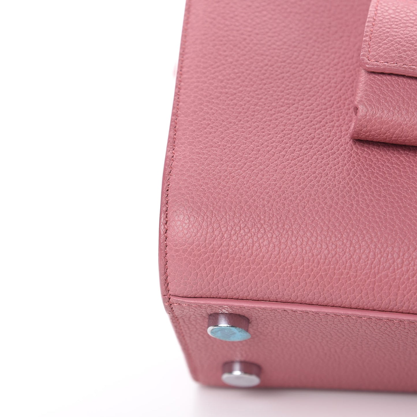 Grained Calfskin Nano Sac De Jour Rose Dark
