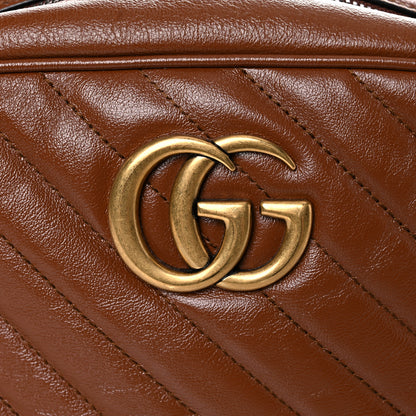 Gucci Glazed Calfskin Matelasse Diagonal Small GG Marmont Chain Shoulder Bag Cuir 14 of 14