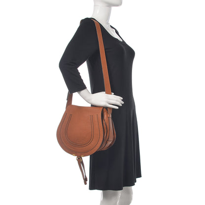 Chloe Calfskin Medium Marcie Round Crossbody Bag Tan 2 of 14