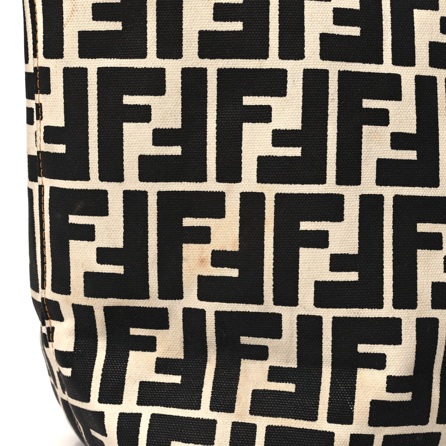 Fendi Canvas FF Roll Tote Black White 14 of 15