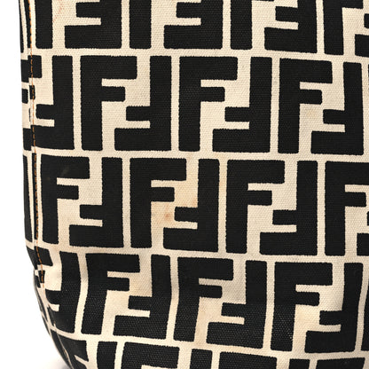 Fendi Canvas FF Roll Tote Black White 14 of 15
