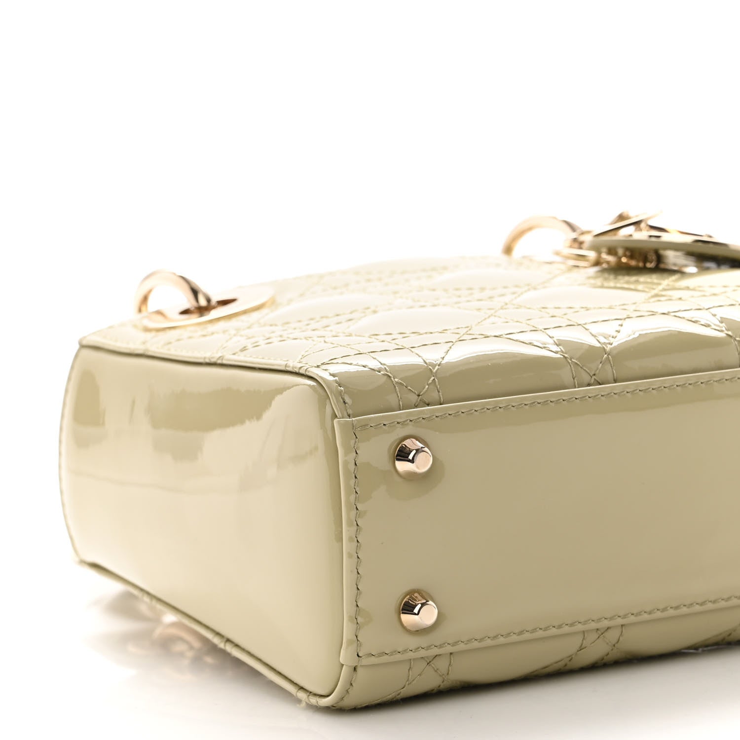 Christian Dior Patent Cannage Mini Lady Dior Sage Green 9 of 10