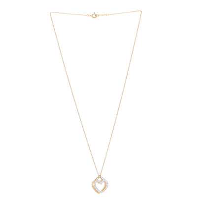 Tiffany 18K Rose White Gold Diamond Double Heart Pendant Necklace 3 of 6