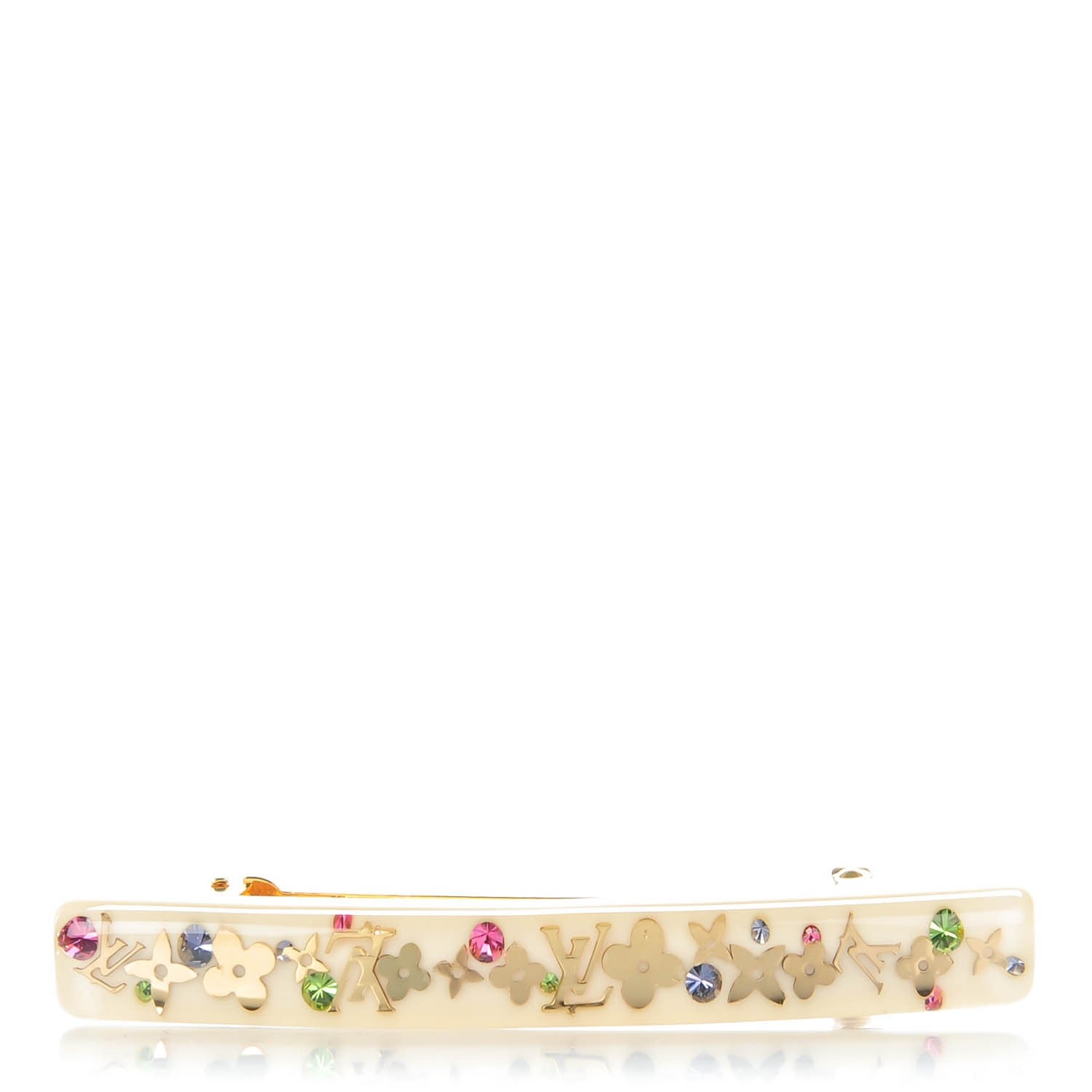 Louis Vuitton Resin Swarovski Inclusion Barrette PM White 1 of 5