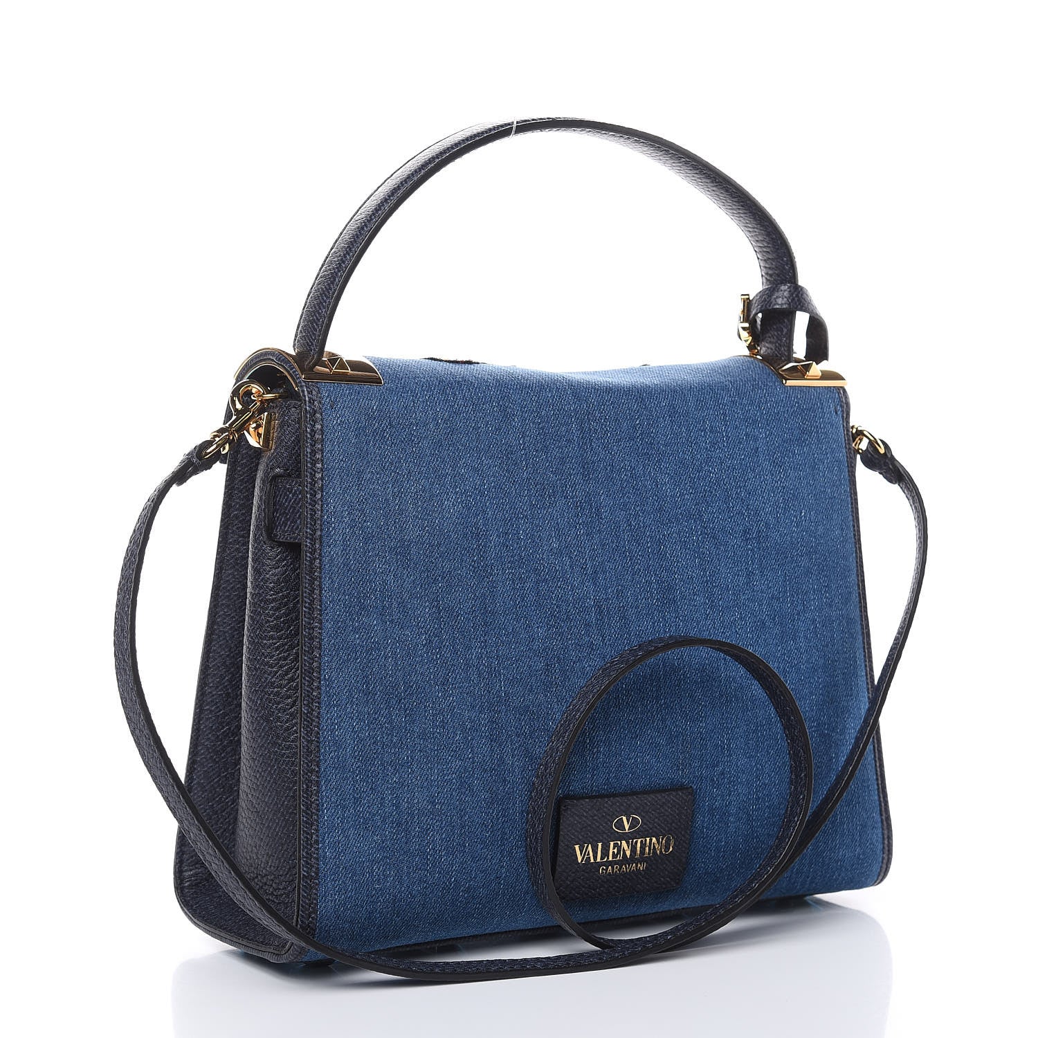 Valentino Garavani Denim Butterfly Embroidered Small My Rockstud Frame Bag Light Denim Multicolor 3 of 11