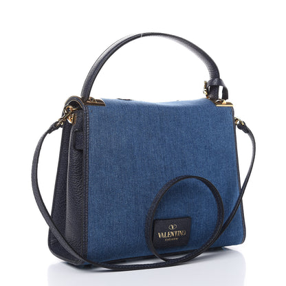 Valentino Garavani Denim Butterfly Embroidered Small My Rockstud Frame Bag Light Denim Multicolor 3 of 11