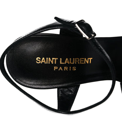Saint Laurent Vendome Bianca Bow Platform Sandals 37 Black 7 of 10
