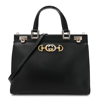 Gucci Smooth Calfskin Medium Zumi Top Handle Bag Black 1 of 19