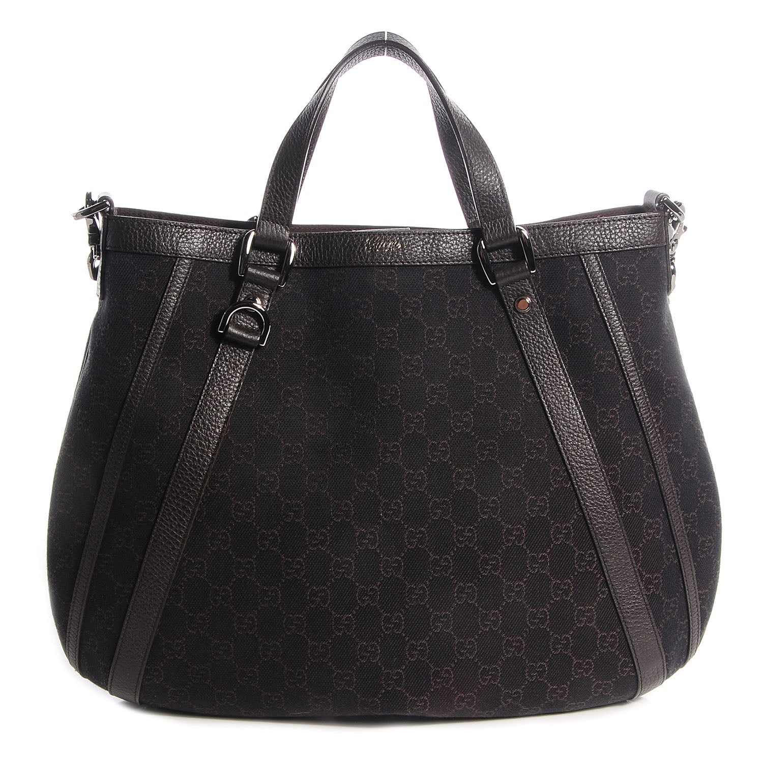 Gucci Monogram Medium Abbey Convertible Tote Dark Brown 1 of 7