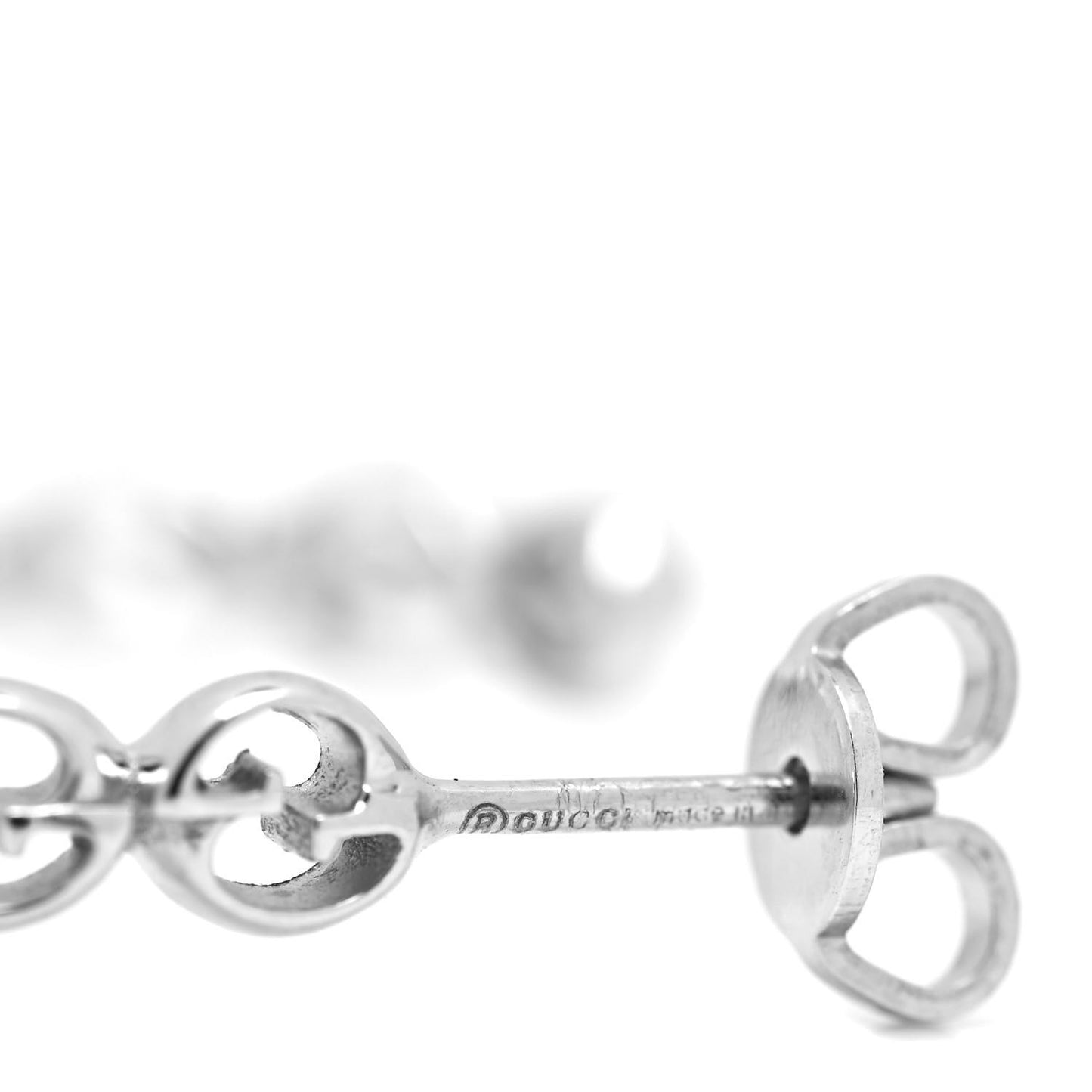 18K White Gold Interlocking GG Hoop Earrings