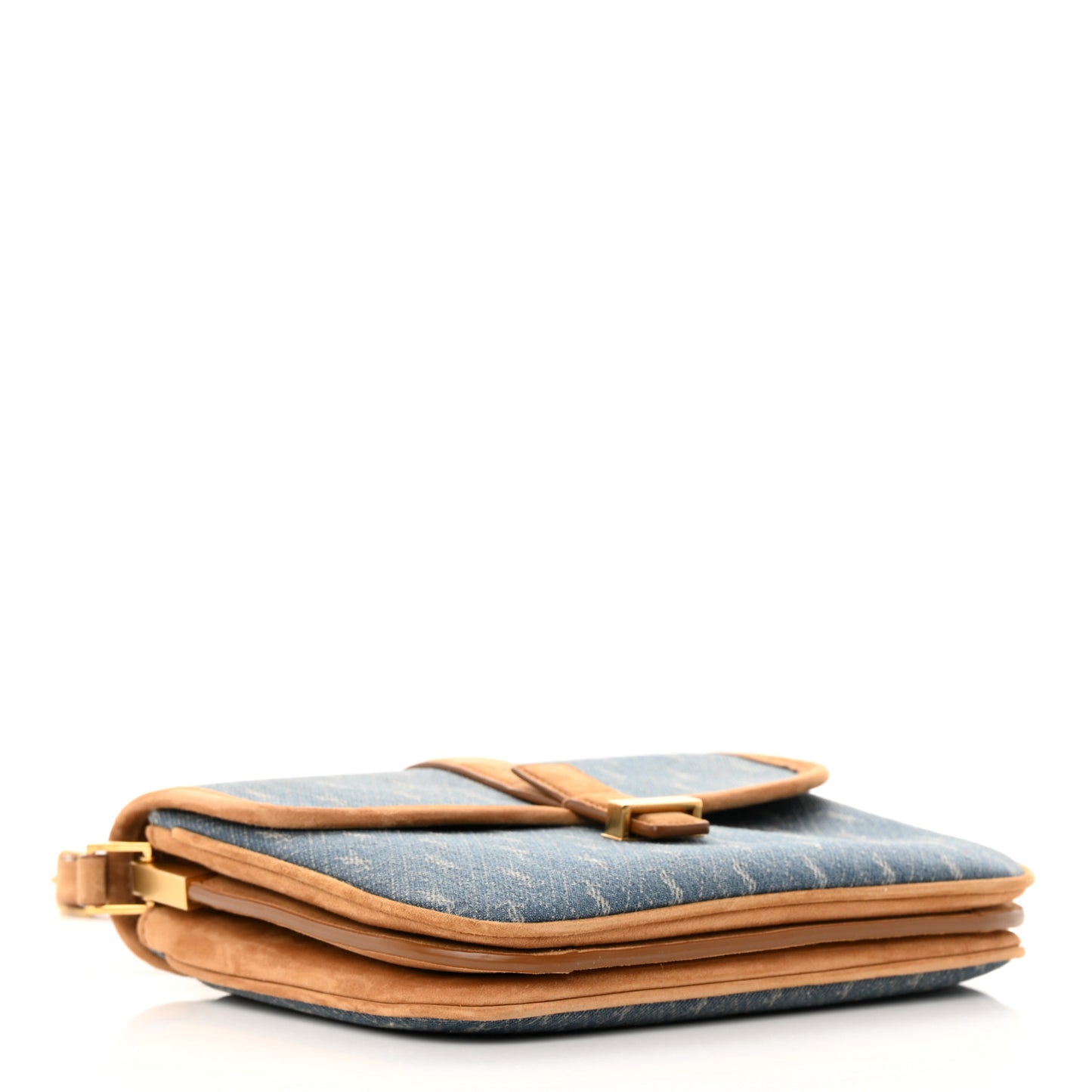 Suede All-Over Monogram Small Le Monogramme Satchel Denim