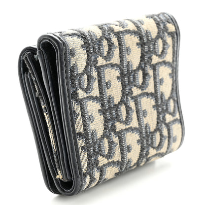 Christian Dior Oblique Compact Wallet Blue 3 of 12