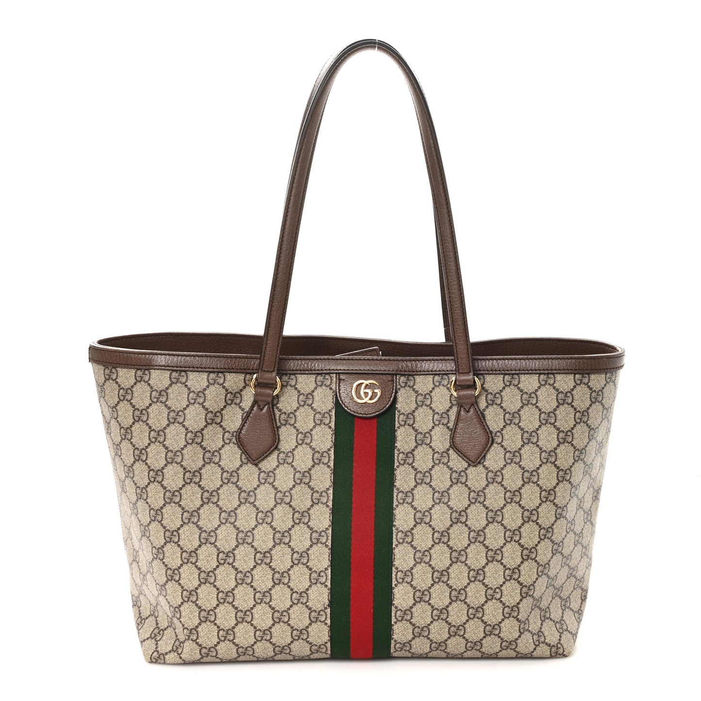 GG Supreme Monogram Medium Ophidia Shopping Tote  Brown