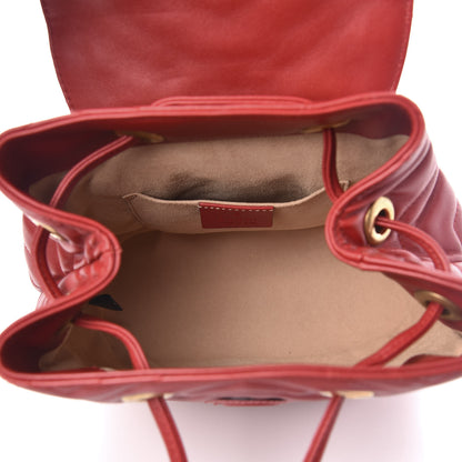 Gucci Calfskin Matelasse GG Marmont Flap Backpack Hibiscus Red 4 of 9