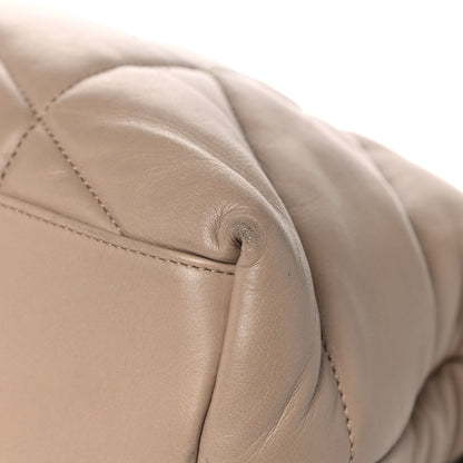 Saint Laurent Lambskin Quilted Medium Loulou Puffer Monogram Chain Satchel Dark Beige 12 of 16