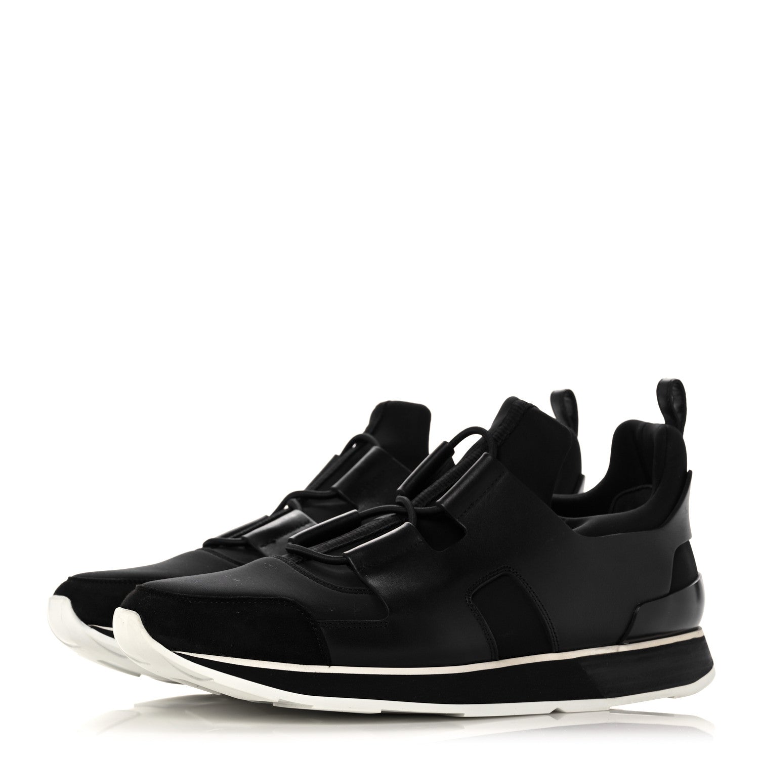 Hermes Technical Canvas Calfskin Goatskin Mens Player Sneakers 41 Black 3 of 10