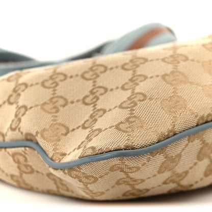Gucci Monogram Web Small Flat Messenger Bag Blue 10 of 11