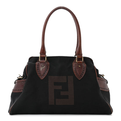 Fendi Canvas Bag De Jour Tote Black Tobacco 1 of 21