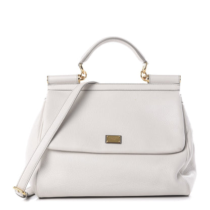Dolce & Gabbana Calfskin Large Miss Sicily Satchel White 1 of 9