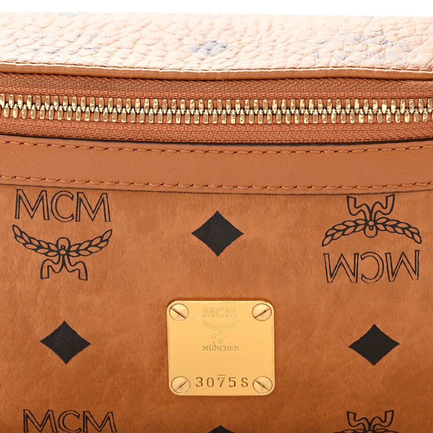 MCM Visetos Stark Belt Bag Cognac 15 of 22