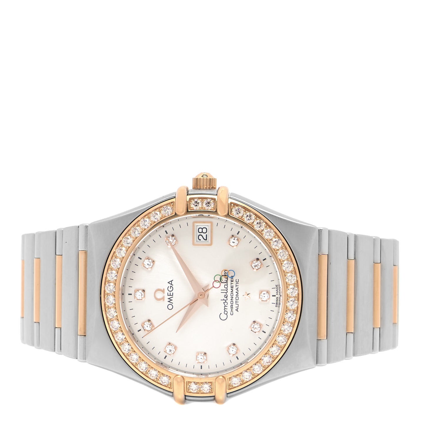 Stainless Steel 18K Yellow Gold Diamond Bezel 35mm Constellation Olympic Automatic Watch 111.25.36.10.52.002