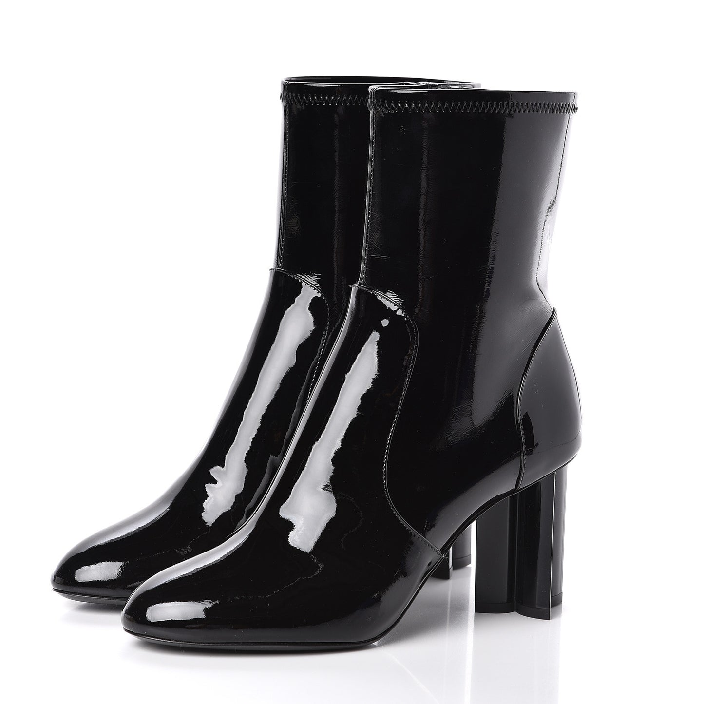 Patent Silhouette Ankle Boots 38 Black