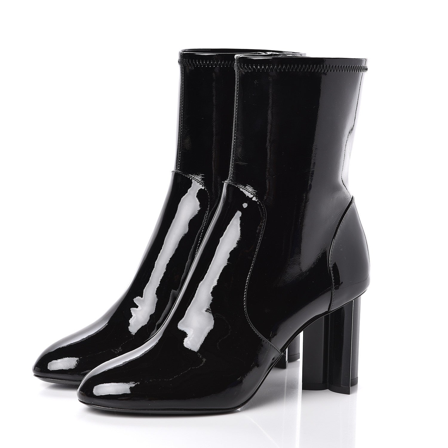 Louis Vuitton Patent Silhouette Ankle Boots 38 Black 3 of 7