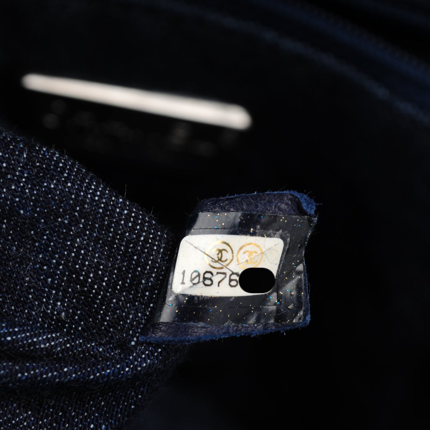 Denim Patchwork Triple Chain Flap Blue
