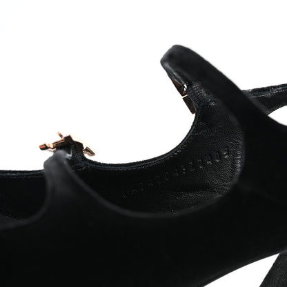 Hermes Velvet Rhinestone Jackie 90 Pumps 36.5 Black 9 of 10