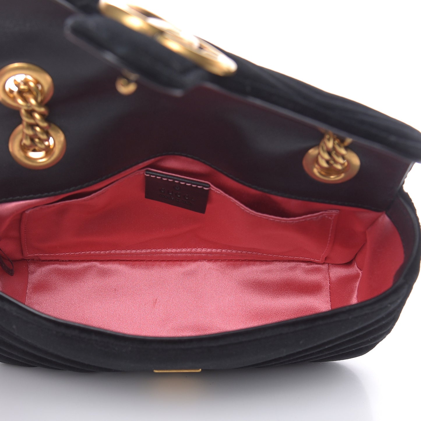 Velvet Matelasse Mini GG Marmont Shoulder Bag Black