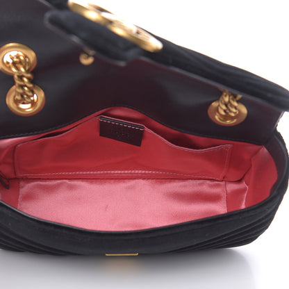 Gucci Velvet Matelasse Mini GG Marmont Shoulder Bag Black 5 of 12