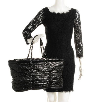 Chanel Lambskin East West Sharpei Shopping Tote Black 2 of 7