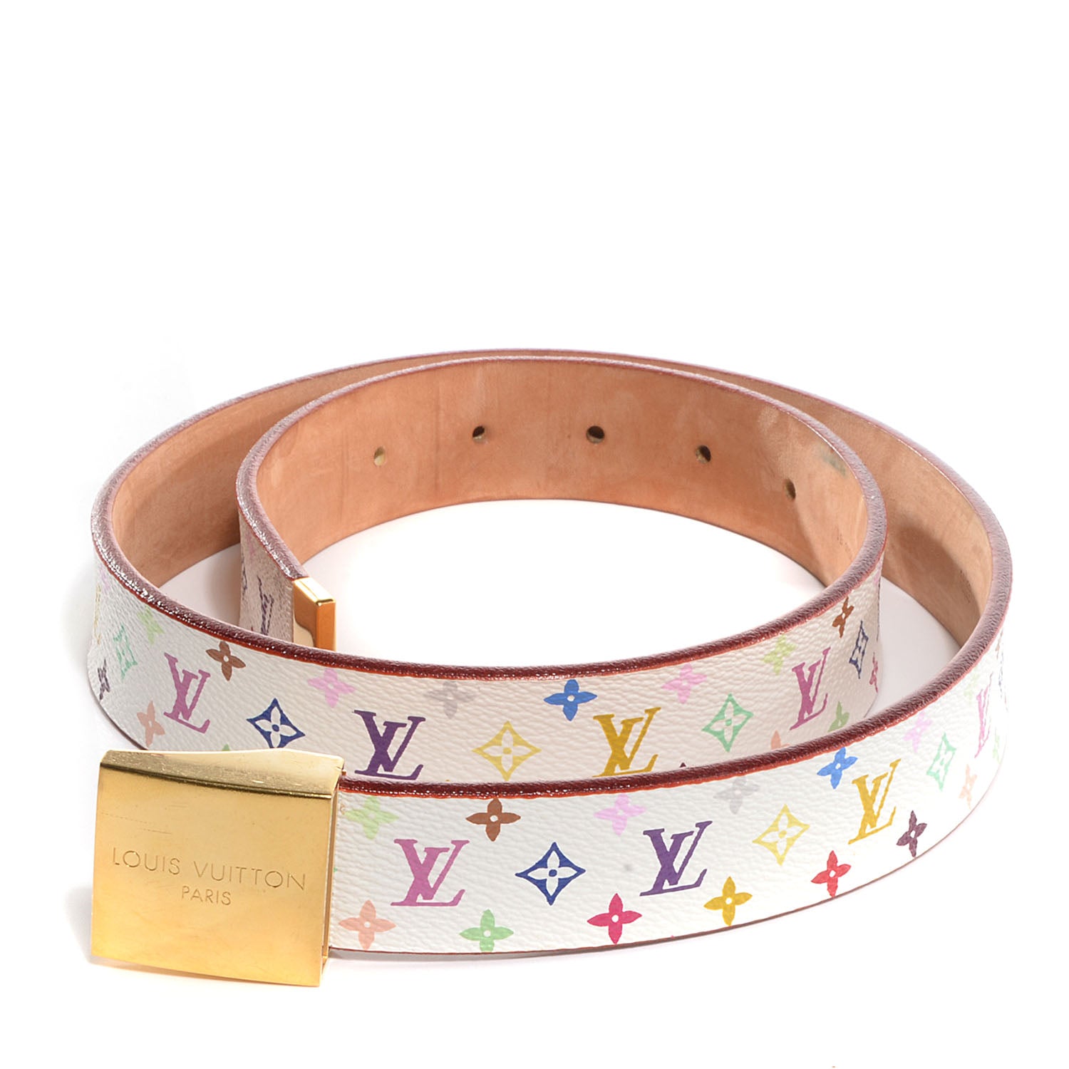 Louis Vuitton Square Buckle Belt White 80 32 1 of 8