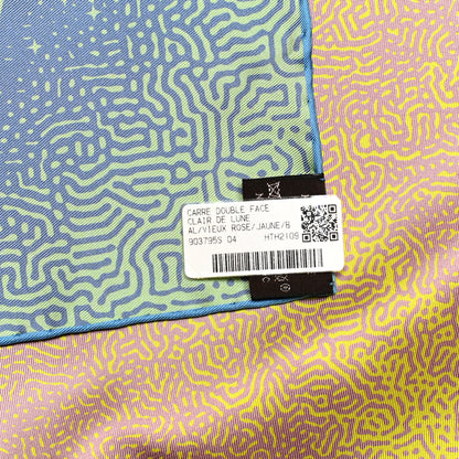 Hermes Silk Double Face Clair De Lune Scarf 90 Vieux Rose Jaune 6 of 6