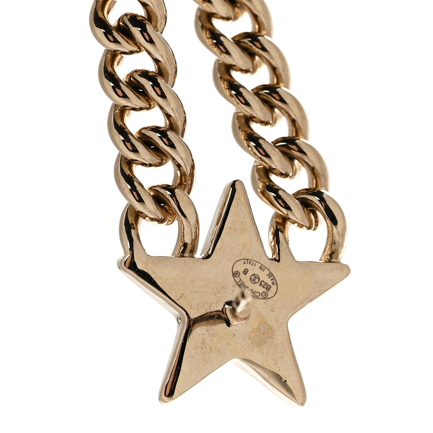 Chanel Crystal CC Star Chain Drop Earrings Gold 4 of 4