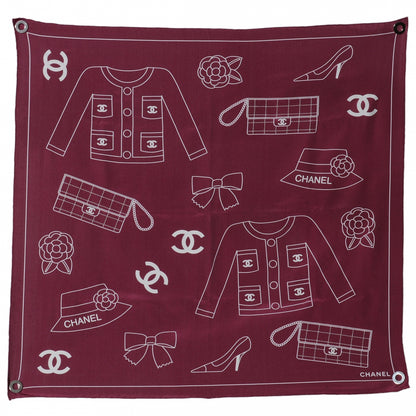 Chanel Silk Icons Square Scarf Bordeaux 2 of 5