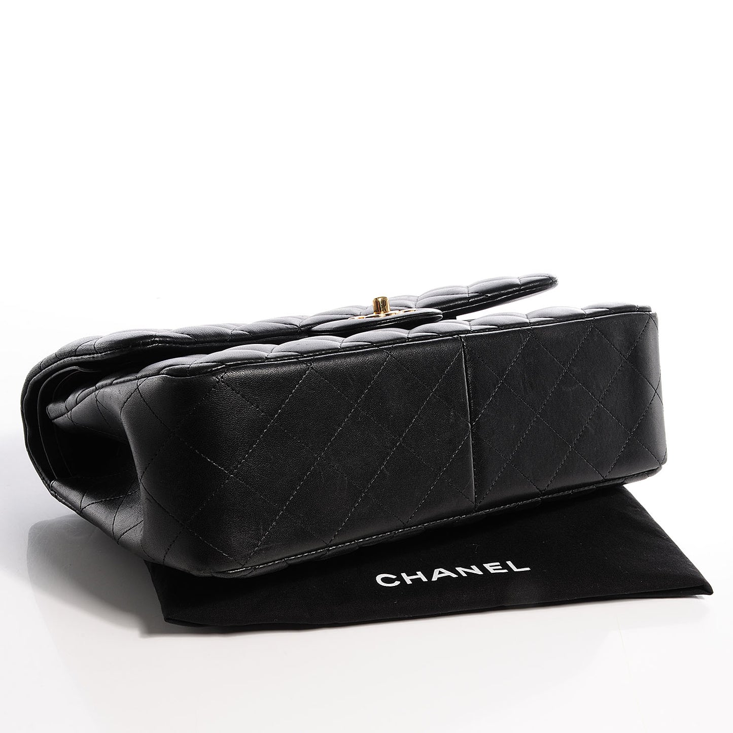 Lambskin Jumbo Double Flap Black