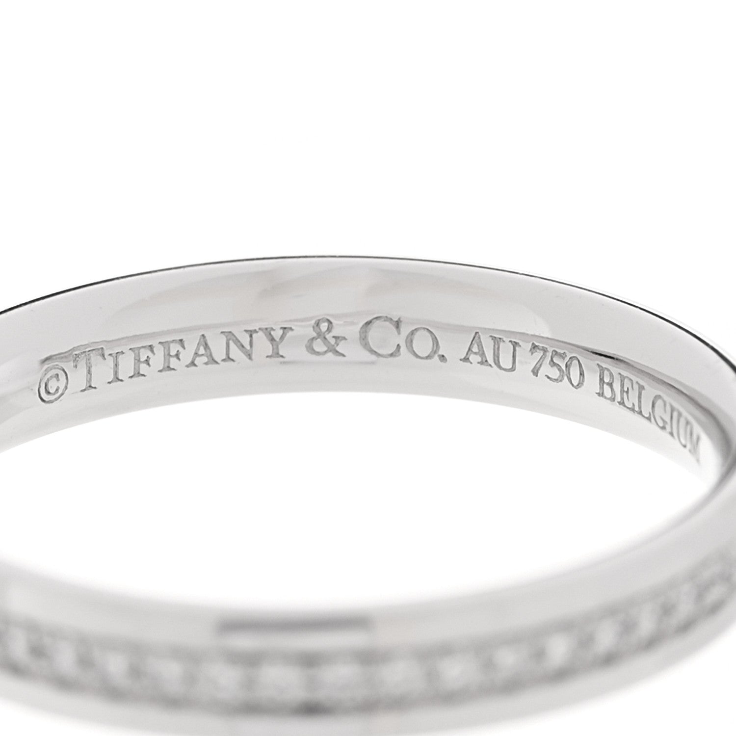 Tiffany 18K White Gold Diamond Metro Wedding Band Ring 52 6 4 of 4