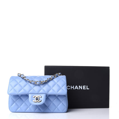 Chanel Lambskin Quilted Mini Rectangular Flap Light Blue 10 of 10
