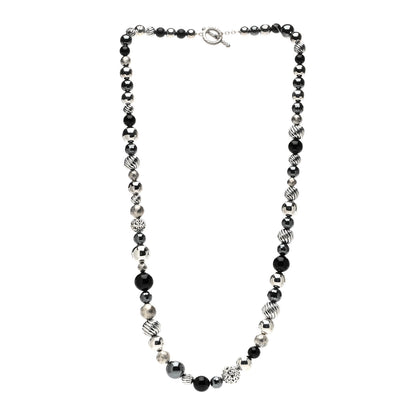 David Yurman Sterling Silver Black Onyx Hematite Elements Long Toggle Necklace 2 of 3