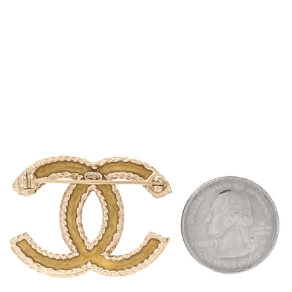 Chanel Crystal CC Brooch Pin Light Gold 2 of 4