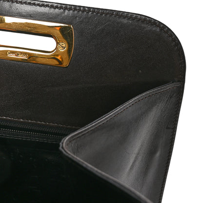 Salvatore Ferragamo Calfskin Diana Clutch Brown 11 of 12