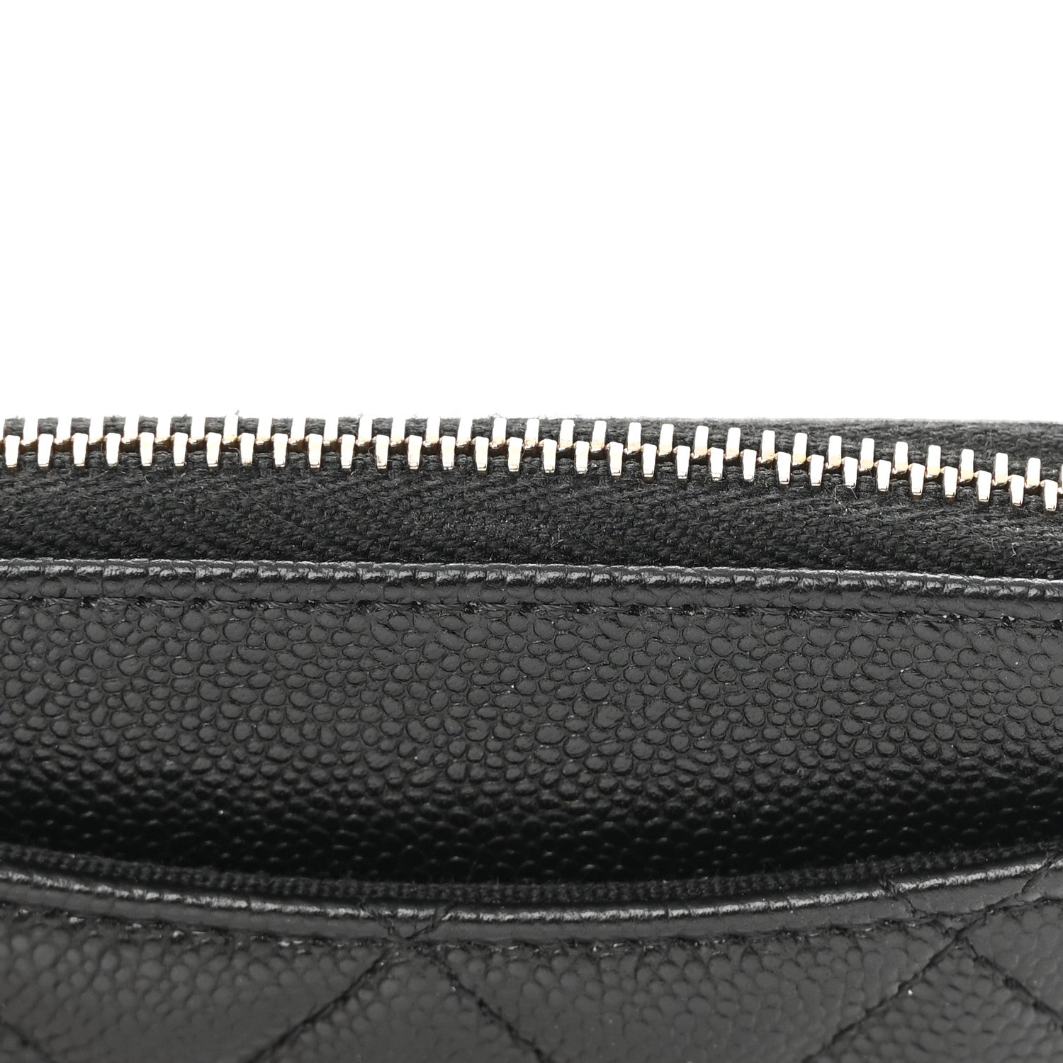 Chanel Caviar Quilted Zip Card Holder Wallet Black 9 of 10