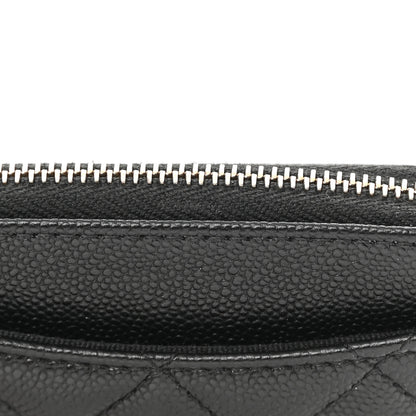 Chanel Caviar Quilted Zip Card Holder Wallet Black 9 of 10