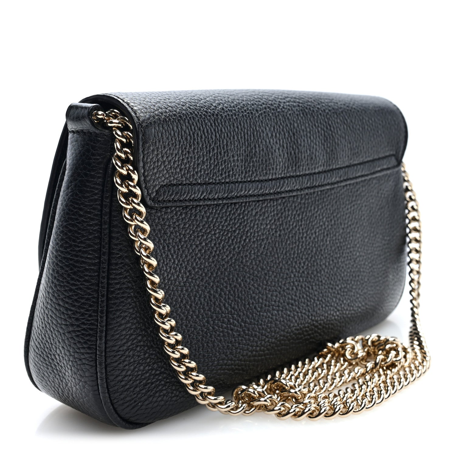 Gucci Pebbled Calfskin Medium Soho Flap Crossbody Black 3 of 10