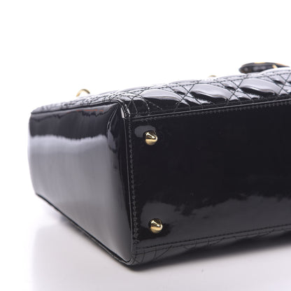 Christian Dior Patent Cannage Medium Lady Dior Black 8 of 10