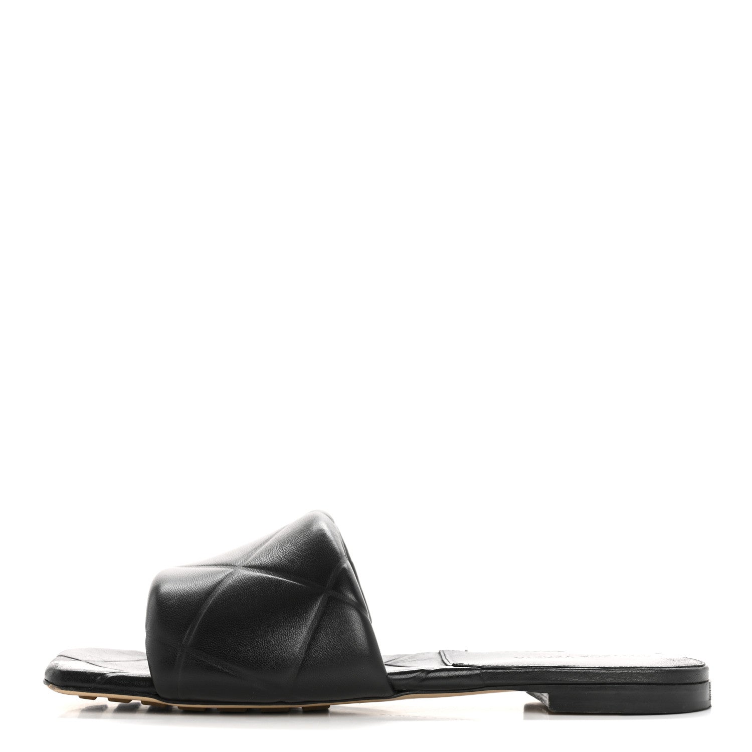 Bottega Veneta Nappa Quilted Rubber Lido Flat Sandals 40 Black 1 of 11